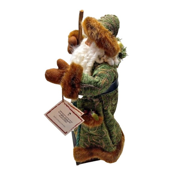 St Nicholas Square Father Christmas Figurine 19 Inches Tall Basket Walking Stick - Picture 5 of 7